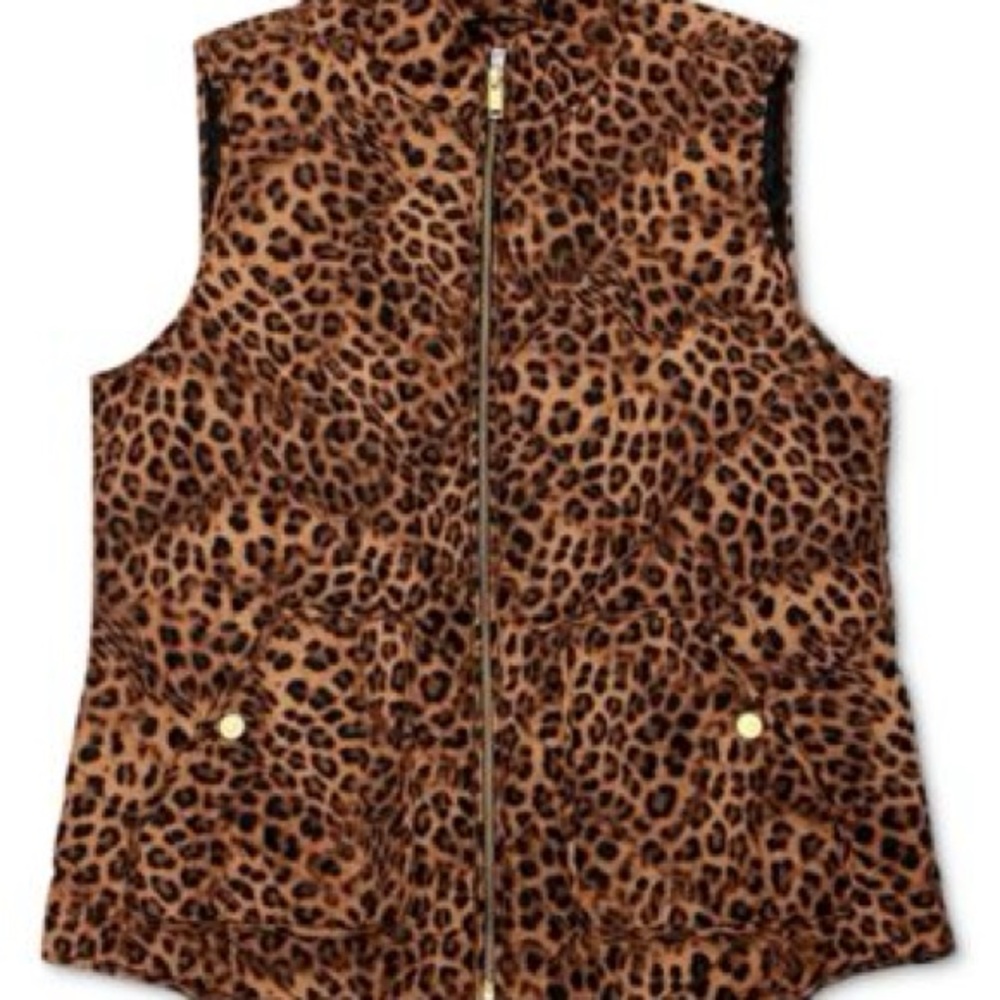 Charter Club Animal Print Quilted Vest NWT
PETIT